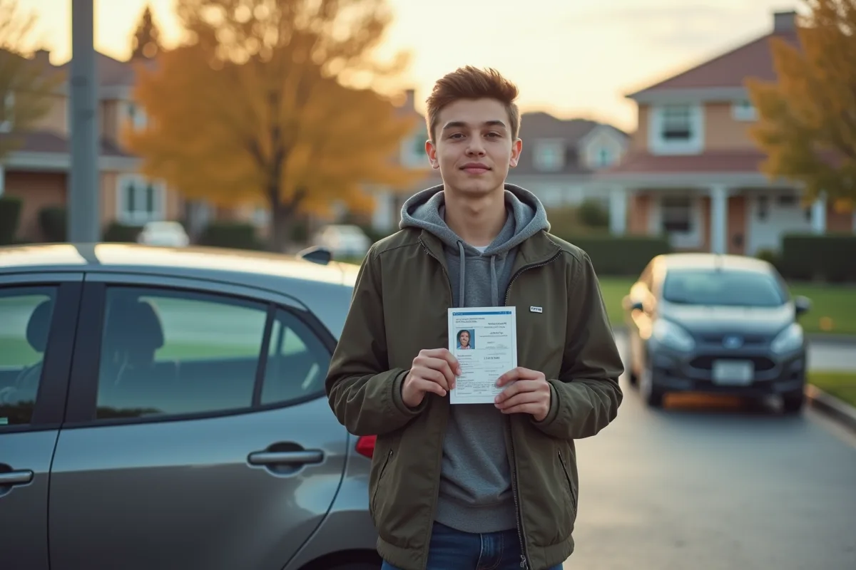 Jeune conducteur examinant des options de voitures adaptées à son statut