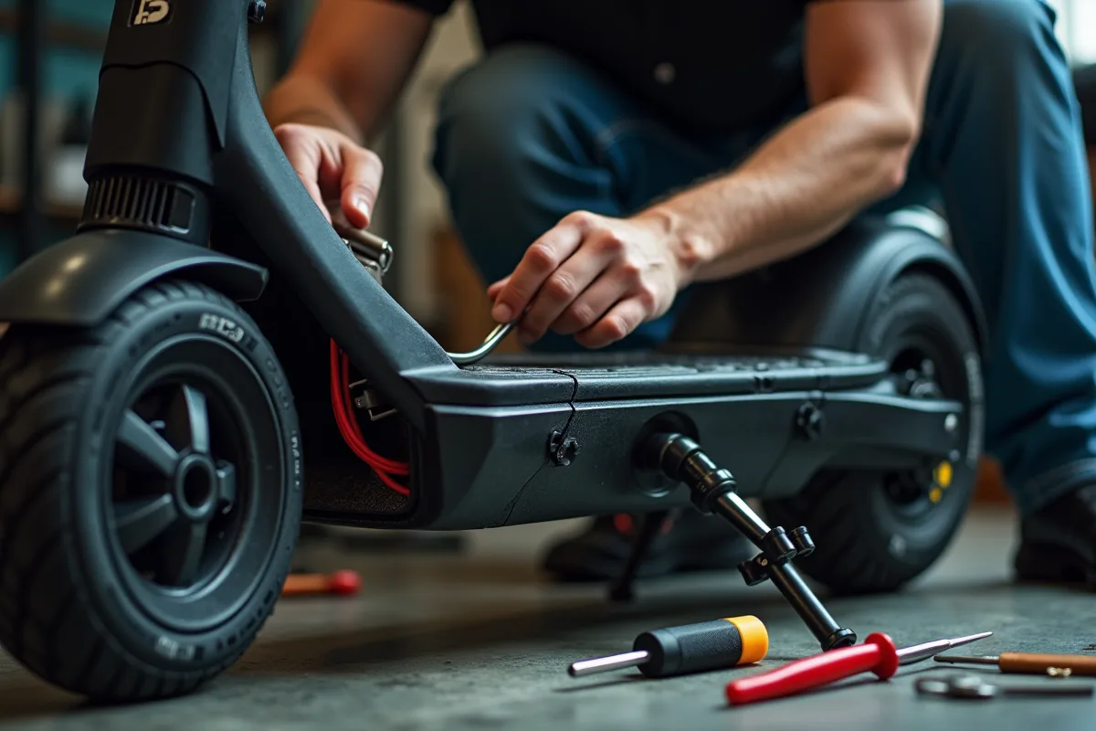 Scooter prêt à démarrer par temps froid en hiver
